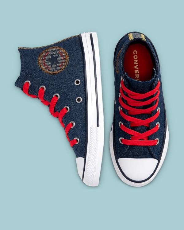 Trampki Wysokie Converse Chuck Taylor All Star Denim Reverse Twill Niebieskie | CV-247SDI