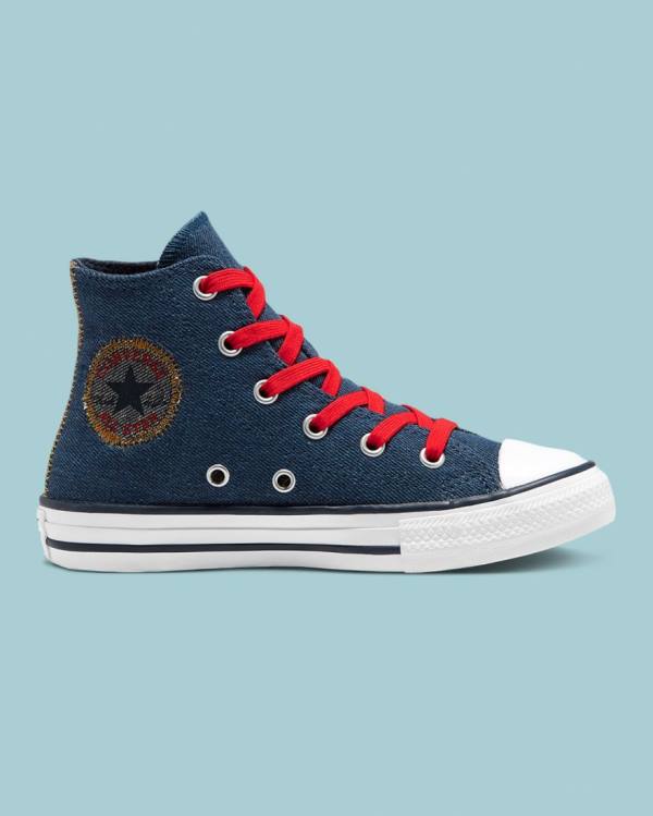 Trampki Wysokie Converse Chuck Taylor All Star Denim Reverse Twill Niebieskie | CV-247SDI