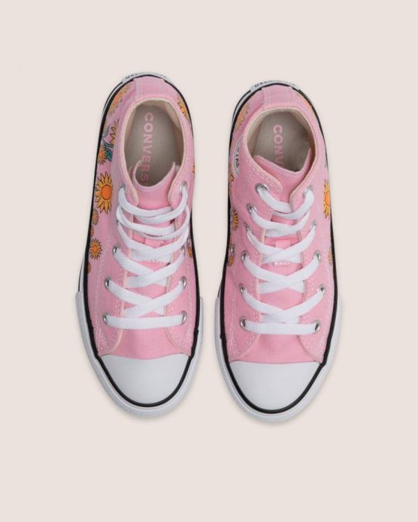 Trampki Wysokie Converse Chuck Taylor All Star Sunflower Print Różowe | CV-249JKX