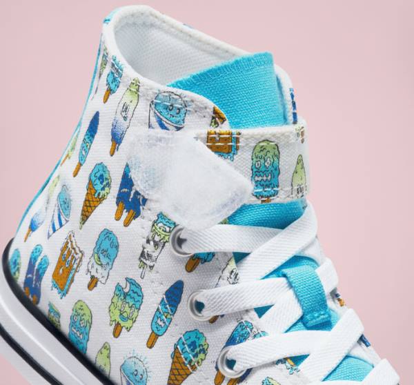 Trampki Wysokie Converse Chuck Taylor All Star Easy-On Frozen Treats Białe Niebieskie Głęboka Zielone | CV-254YGZ