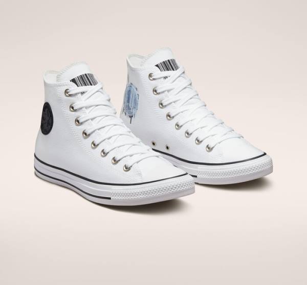 Trampki Wysokie Converse Chuck Taylor All Star Translucent Barcode Białe Czarne Białe | CV-259LHI