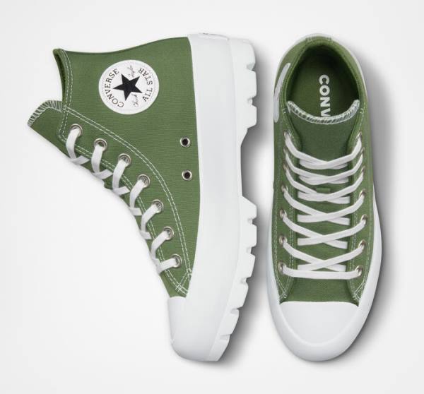 Trampki Wysokie Converse Chuck Taylor All Star Lugged Seasonal Color Białe Czarne | CV-265IDN