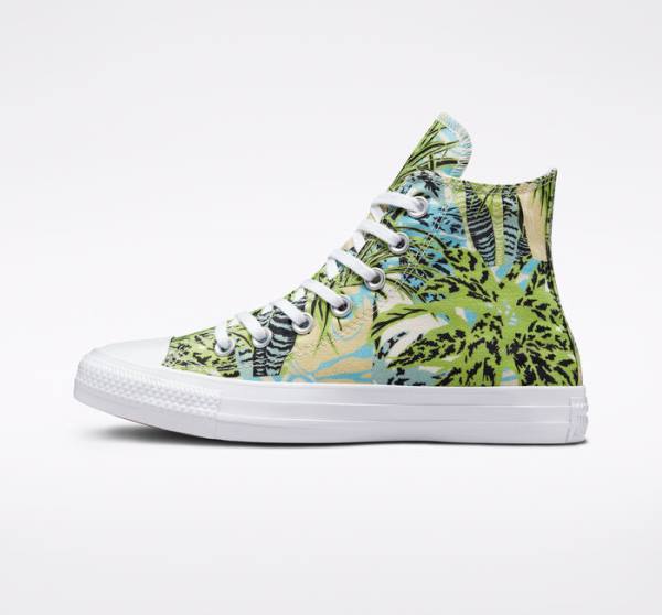 Trampki Wysokie Converse Chuck Taylor All Star Tropical Florals Głęboka Zielone Białe | CV-273MAN