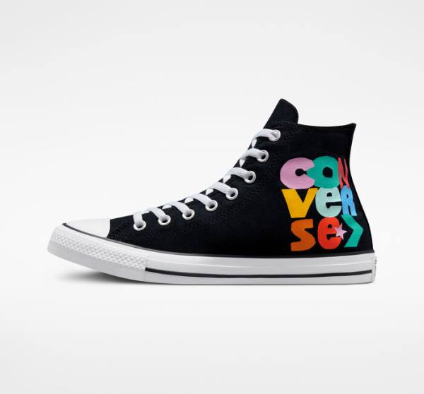 Trampki Wysokie Converse Chuck Taylor All Star Floral Czarne Białe Głęboka | CV-278GTF