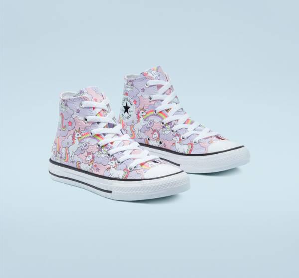 Trampki Wysokie Converse Chuck Taylor All Star Neon Unicorn Różowe Kolorowe Białe | CV-285MKY