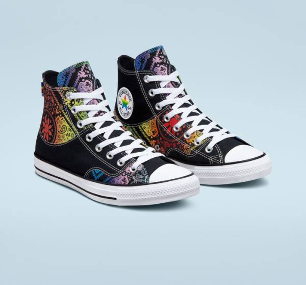 Trampki Wysokie Converse Chuck Taylor All Star Pride Czarne Czerwone | CV-297UIY