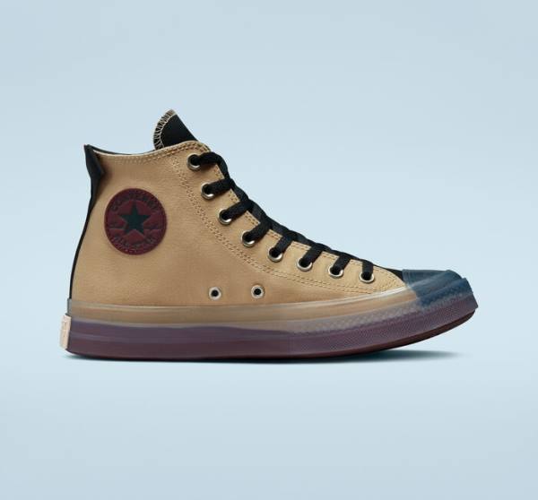 Trampki Wysokie Converse Chuck Taylor All Star CX Stretch Płócienne Czarne Jasny Bordowe | CV-391UJE