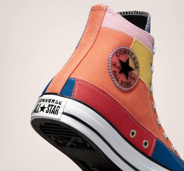 Trampki Wysokie Converse Chuck Taylor All Star Patchwork Niebieskie Różowe | CV-452YVN