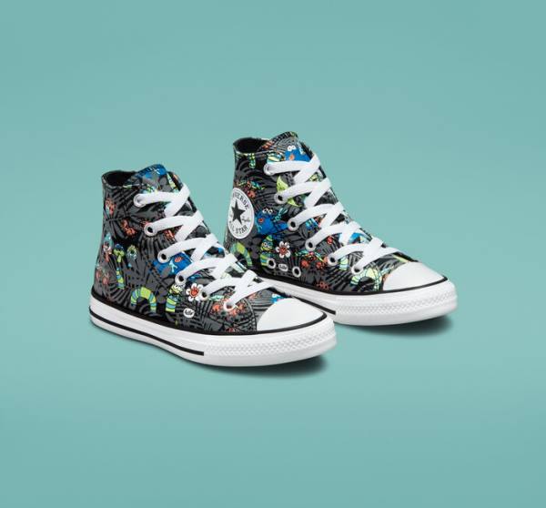 Trampki Wysokie Converse Chuck Taylor All Star Plants Czarne Głęboka Zielone Białe | CV-482NKZ