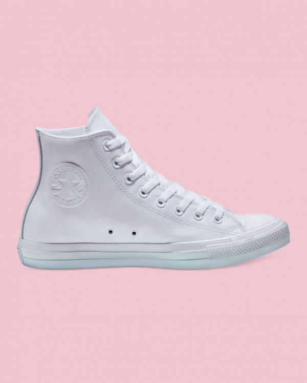 Trampki Wysokie Converse Chuck Taylor All Star Skórzane Białe | CV-486YUP