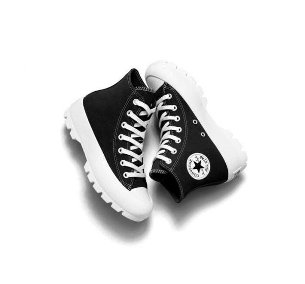 Trampki Wysokie Converse Chuck Taylor All Star Lugged Czarne Białe | CV-507NXM