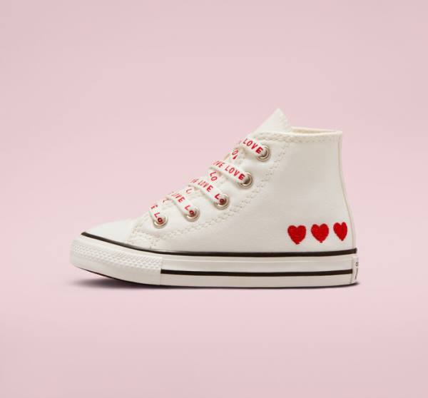 Trampki Wysokie Converse Chuck Taylor All Star Crafted with Love Białe Czerwone | CV-571OWC