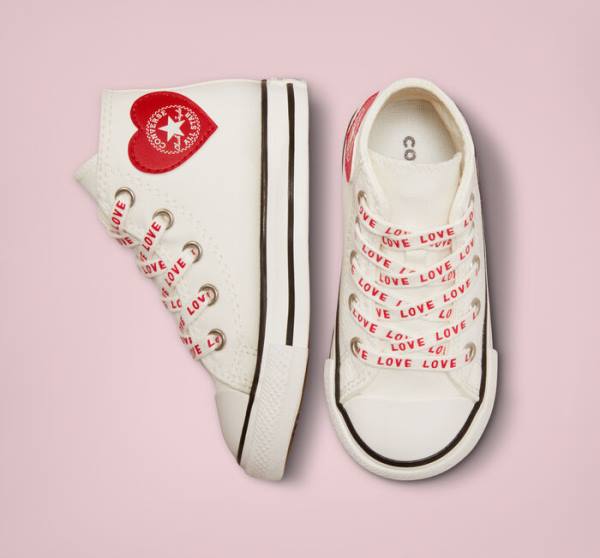 Trampki Wysokie Converse Chuck Taylor All Star Crafted with Love Białe Czerwone | CV-571OWC