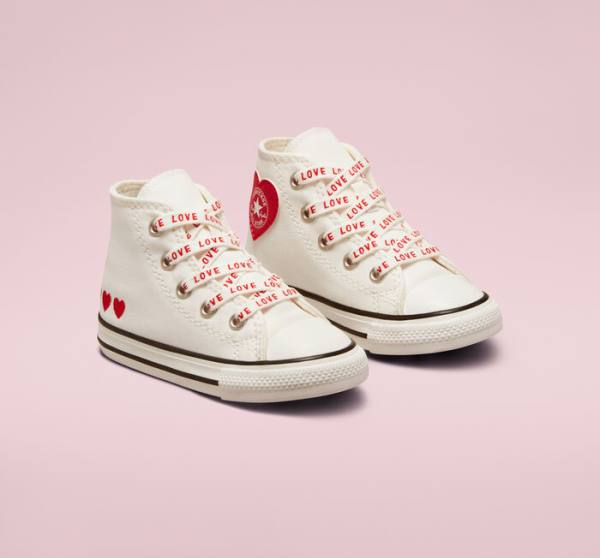 Trampki Wysokie Converse Chuck Taylor All Star Crafted with Love Białe Czerwone | CV-571OWC