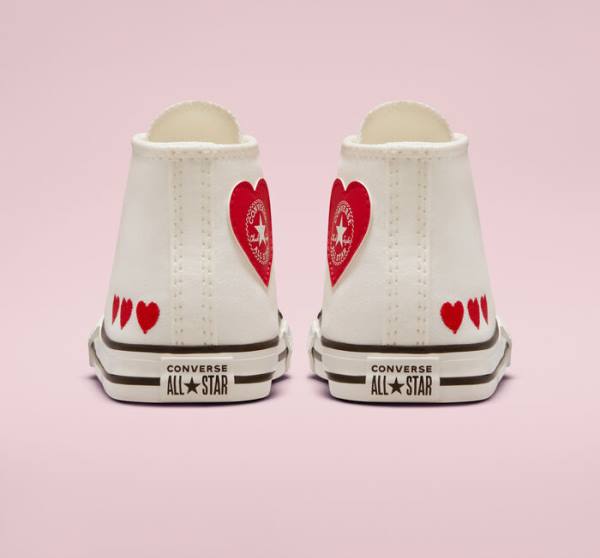 Trampki Wysokie Converse Chuck Taylor All Star Crafted with Love Białe Czerwone | CV-571OWC