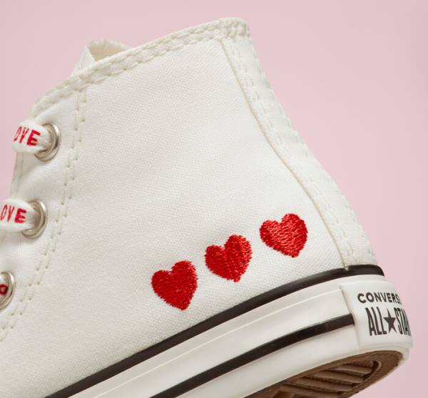 Trampki Wysokie Converse Chuck Taylor All Star Crafted with Love Białe Czerwone | CV-571OWC