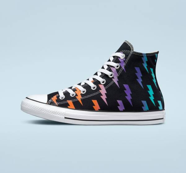 Trampki Wysokie Converse Chuck Taylor All Star Archive Prints Czarne Niebieskie Turkusowe | CV-591KXP