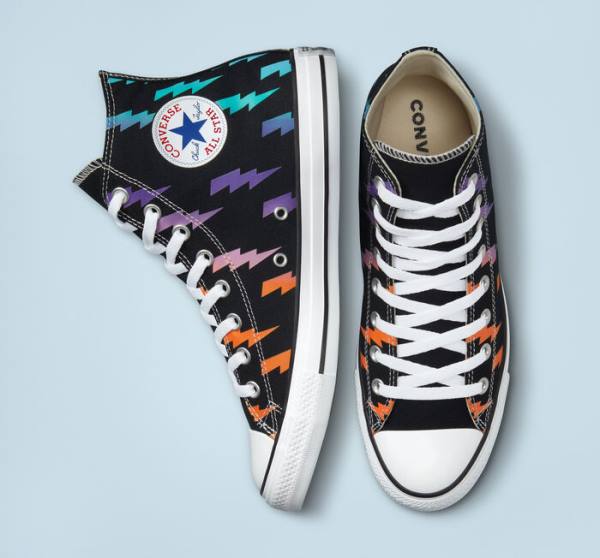 Trampki Wysokie Converse Chuck Taylor All Star Archive Prints Czarne Niebieskie Turkusowe | CV-591KXP