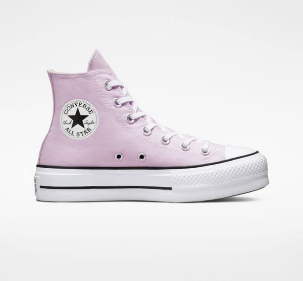 Trampki Wysokie Converse Chuck Taylor All Star Lift Platformie Seasonal Color Białe Czarne | CV-592ARN