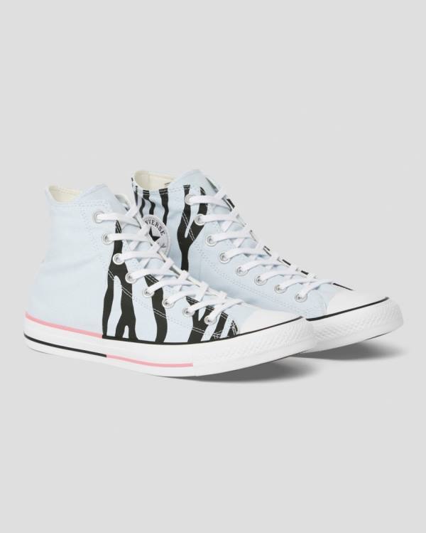 Trampki Wysokie Converse Chuck Taylor All Star Sun Blocked Icon Print Niebieskie | CV-603MDJ