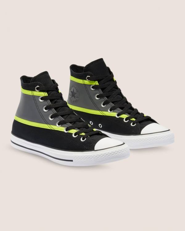 Trampki Wysokie Converse Chuck Taylor All Star Hi-Vis Czarne Szare | CV-607KAW