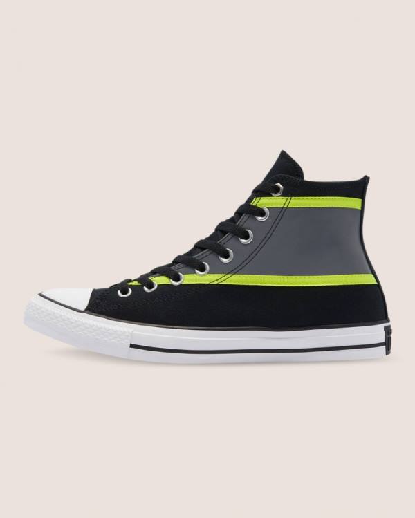 Trampki Wysokie Converse Chuck Taylor All Star Hi-Vis Czarne Szare | CV-607KAW