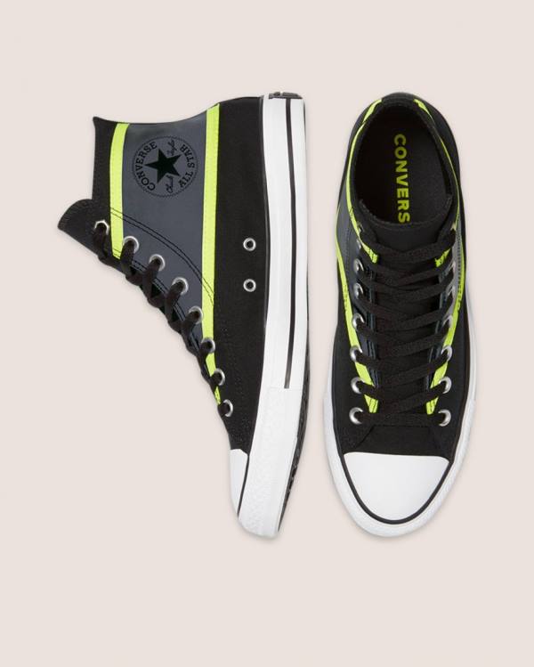 Trampki Wysokie Converse Chuck Taylor All Star Hi-Vis Czarne Szare | CV-607KAW