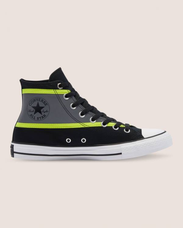 Trampki Wysokie Converse Chuck Taylor All Star Hi-Vis Czarne Szare | CV-607KAW