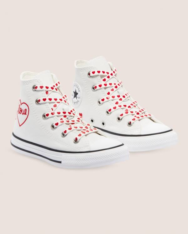 Trampki Wysokie Converse Chuck Taylor All Star Streetwear Love Thread Białe | CV-619EMI