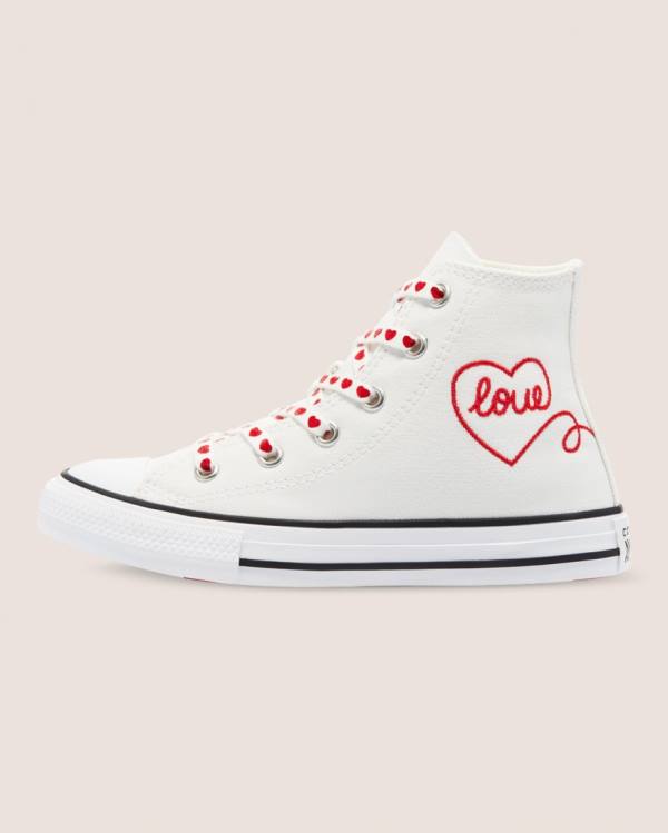 Trampki Wysokie Converse Chuck Taylor All Star Streetwear Love Thread Białe | CV-619EMI