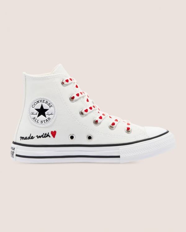 Trampki Wysokie Converse Chuck Taylor All Star Streetwear Love Thread Białe | CV-619EMI