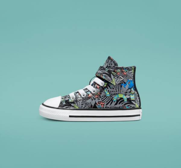 Trampki Wysokie Converse Chuck Taylor All Star Easy-On Plants Czarne Głęboka Zielone Białe | CV-643BKX