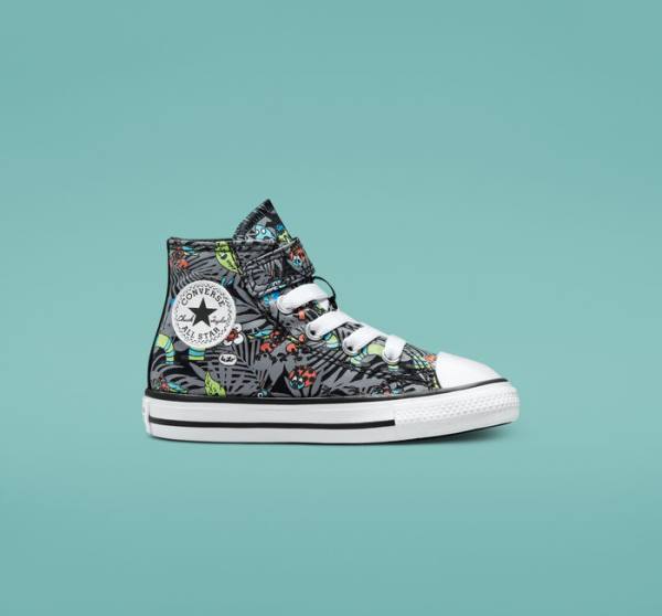 Trampki Wysokie Converse Chuck Taylor All Star Easy-On Plants Czarne Głęboka Zielone Białe | CV-643BKX