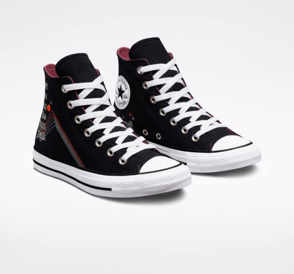 Trampki Wysokie Converse Chuck Taylor All Star You Are On The Right Path Czarne Białe | CV-719UHF