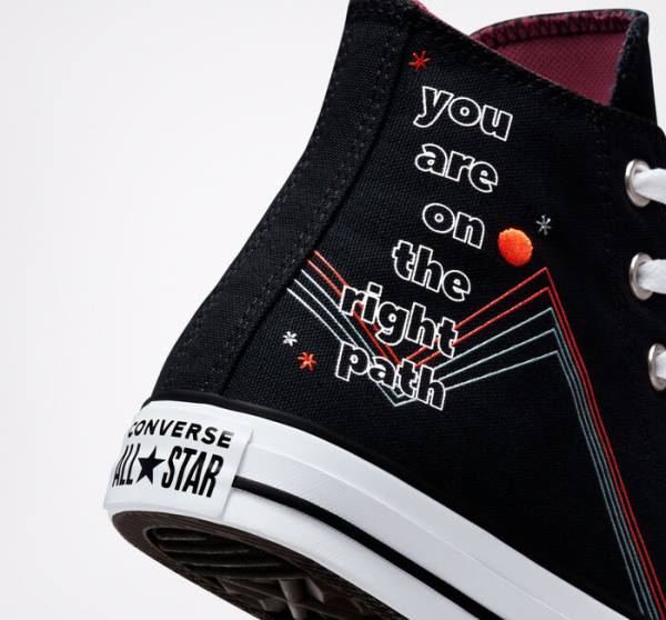 Trampki Wysokie Converse Chuck Taylor All Star You Are On The Right Path Czarne Białe | CV-719UHF