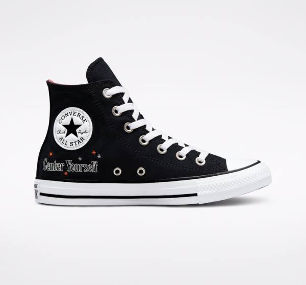 Trampki Wysokie Converse Chuck Taylor All Star You Are On The Right Path Czarne Białe | CV-719UHF