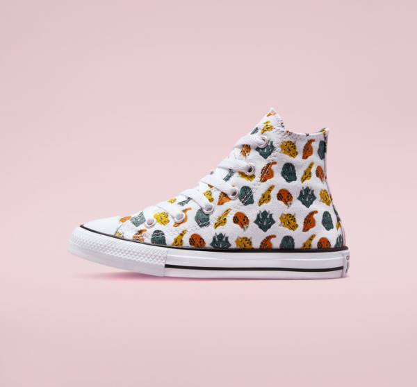 Trampki Wysokie Converse Chuck Taylor All Star Dino Daze Białe Jasny Zielone Czarne | CV-745CLW