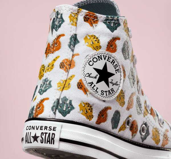 Trampki Wysokie Converse Chuck Taylor All Star Dino Daze Białe Jasny Zielone Czarne | CV-745CLW