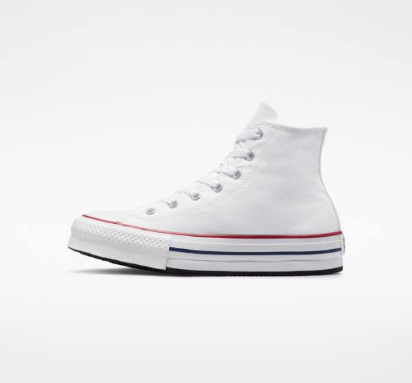 Trampki Wysokie Converse Chuck Taylor All Star Lift Platformie Białe Ciemny Czerwone Granatowe | CV-780HKB