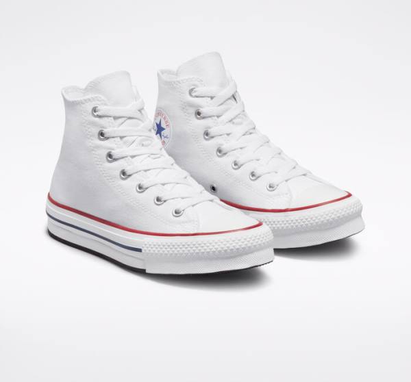 Trampki Wysokie Converse Chuck Taylor All Star Lift Platformie Białe Ciemny Czerwone Granatowe | CV-780HKB