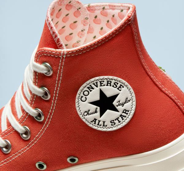 Trampki Wysokie Converse Chuck Taylor All Star Lift Platformie Peaches Pomarańczowe Czarne | CV-781JRN