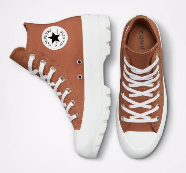 Trampki Wysokie Converse Chuck Taylor All Star Lugged Seasonal Color Białe Czarne | CV-825JQO