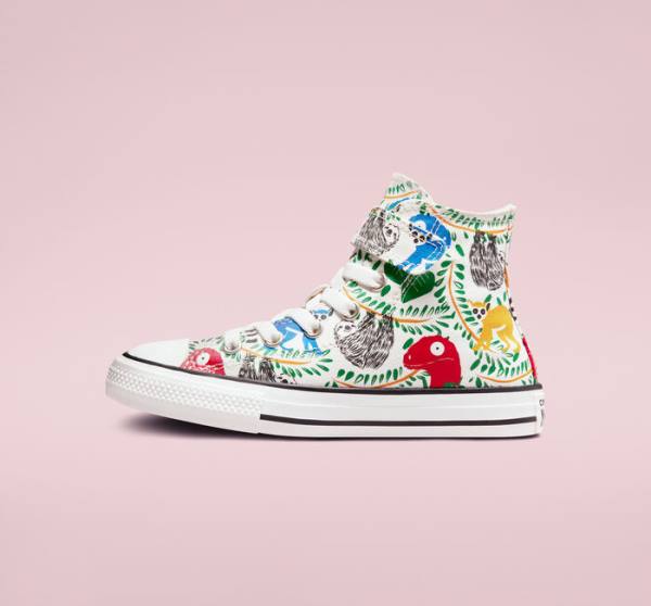 Trampki Wysokie Converse Chuck Taylor All Star Easy-On Multicolored Animals Białe Kolorowe Czarne | CV-827IST