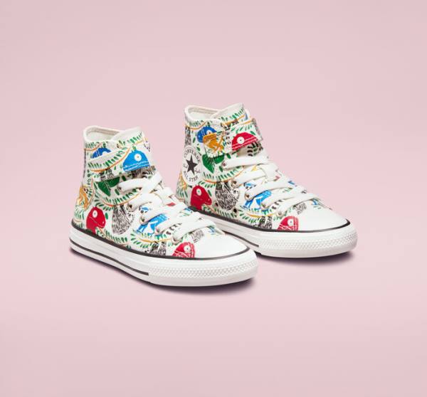 Trampki Wysokie Converse Chuck Taylor All Star Easy-On Multicolored Animals Białe Kolorowe Czarne | CV-827IST