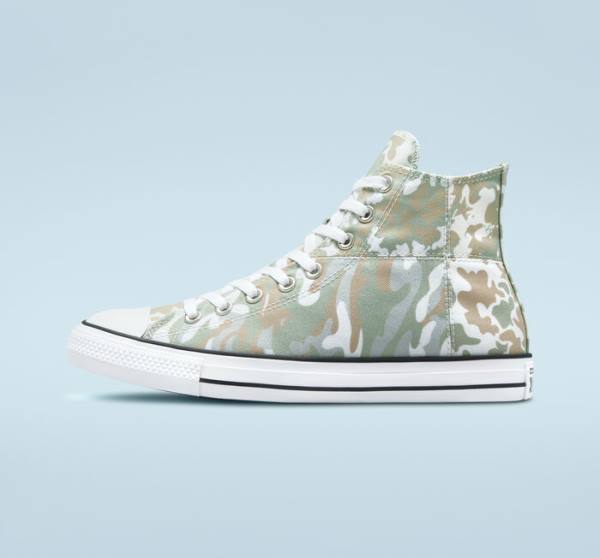 Trampki Wysokie Converse Chuck Taylor All Star Split Panel Camo Brązowe | CV-842MHA