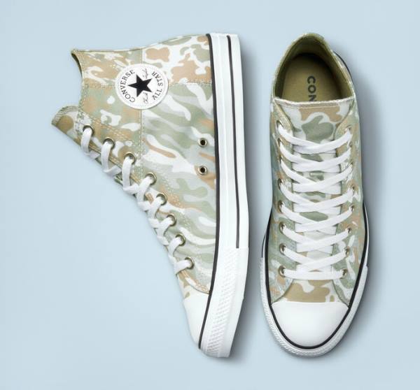 Trampki Wysokie Converse Chuck Taylor All Star Split Panel Camo Brązowe | CV-842MHA