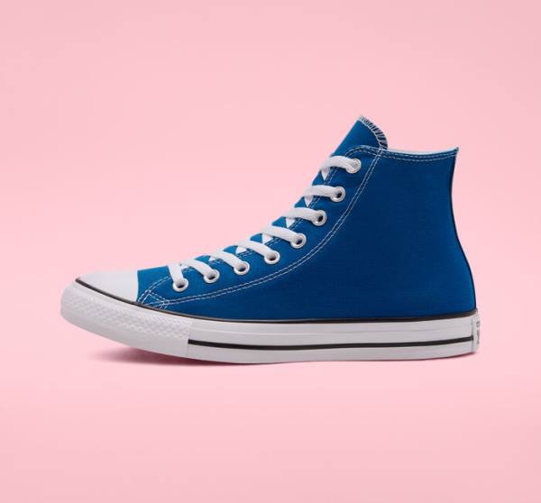 Trampki Wysokie Converse Chuck Taylor All Star Seasonal Color Niebieskie Białe | CV-892RWJ