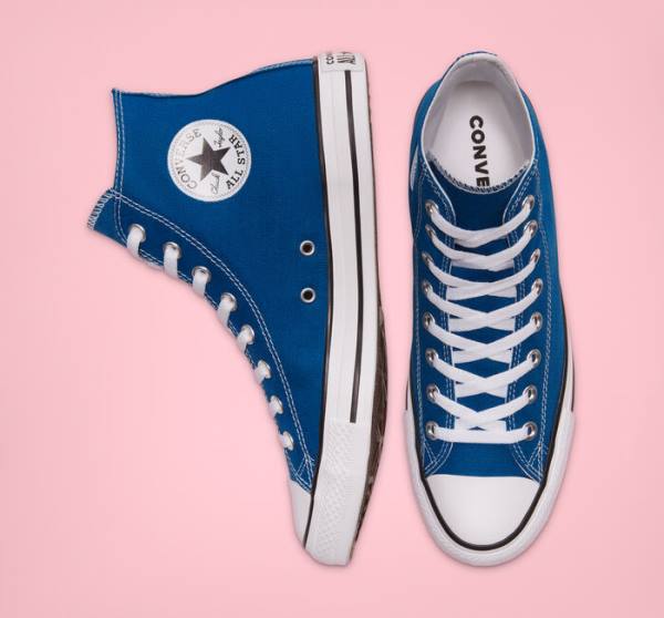 Trampki Wysokie Converse Chuck Taylor All Star Seasonal Color Niebieskie Białe | CV-892RWJ