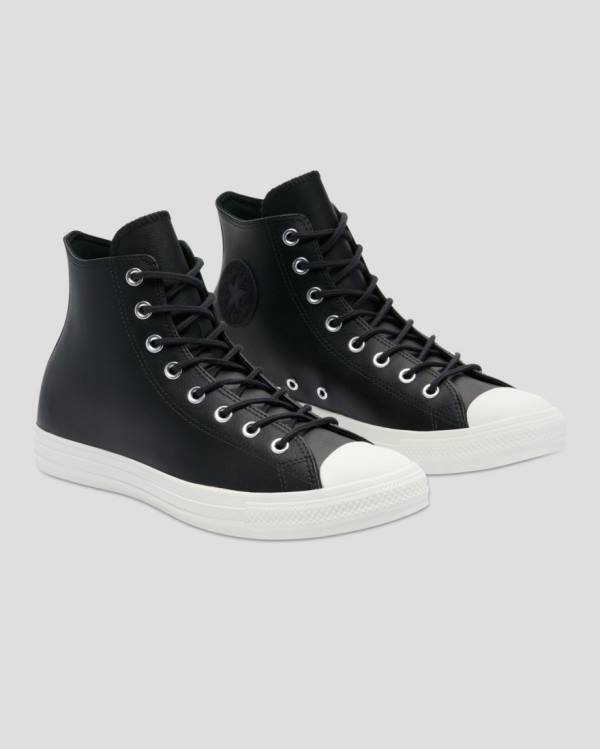 Trampki Wysokie Converse Chuck Taylor All Star Seasonal Skórzane Czarne | CV-924ZVJ