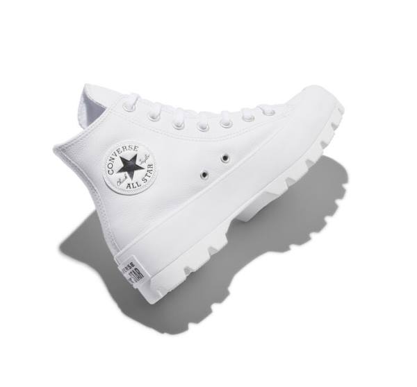 Trampki Wysokie Converse Chuck Taylor All Star Lugged Skórzane Czarne Białe | CV-941OSJ